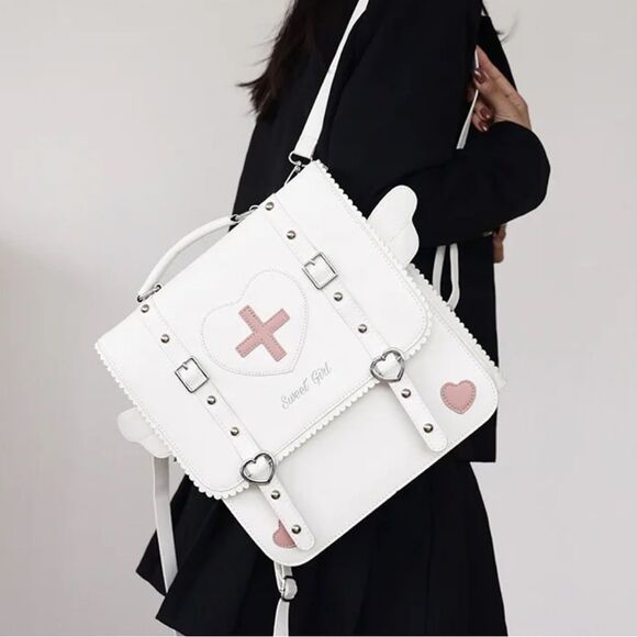 Japanese Sweet Lolita Kawaii Heart Angel Wing Backpack - Picture 4 of 5